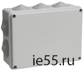Коробка КМ41243 распаячная для о/п 190х140х70 мм IP44 (RAL7035, 10 гермовводов)