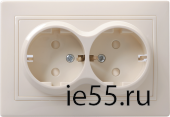 РСш12-3-Км Роз. 2мес. c з/к с з/ш 16А кер. КВАРТА крем. IEK