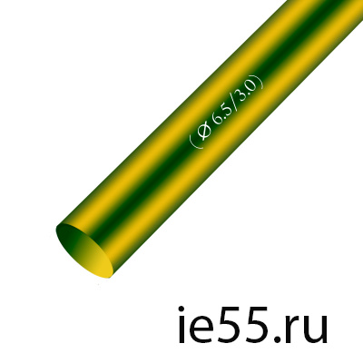 Термоусадочная трубка d.  8,0 жел/зел (100 м./уп)