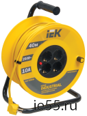 Катушка УК40 с т/з 4 места 2Р+PЕ/40м 3х1,0 мм2 "Industrial"