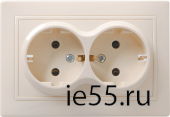 РС12-3-Км Роз. 2мес. c з/к без з/ш 16А кер. КВАРТА крем. IEK