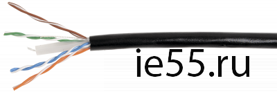 ITK Витая пара U/UTP кат.6 4х2х23AWG LDPE черный (305м)